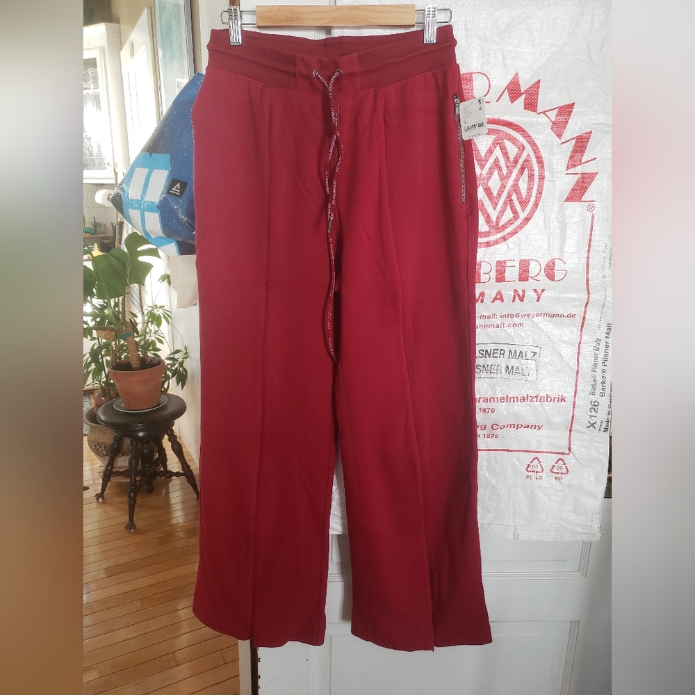 Free People Burgundy Track Pants